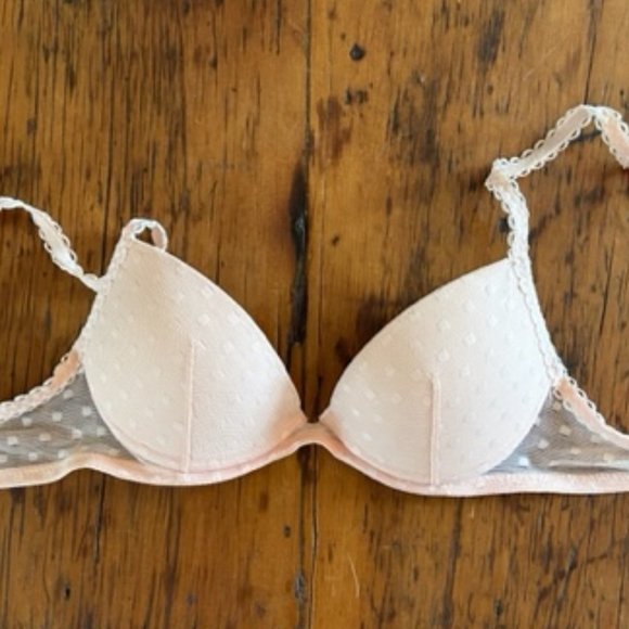 La Perla Swiss Dot Mesh Overlay Light Pink Bra - Picture 3 of 8